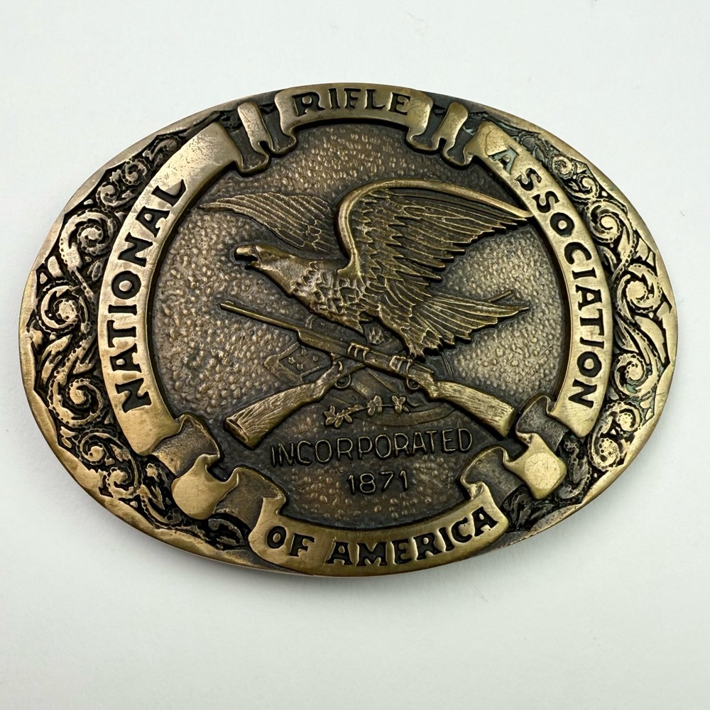 NRA Eagle Brass Buckle